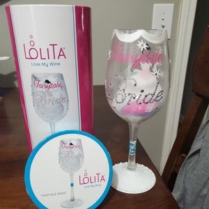 NIB Retired Lolita Wine Glass Fairytale Bride
